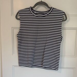 Madewell Black and White Striped Tee Tank Top XXS